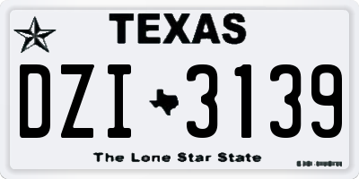 TX license plate DZI3139