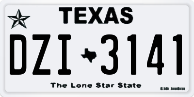 TX license plate DZI3141