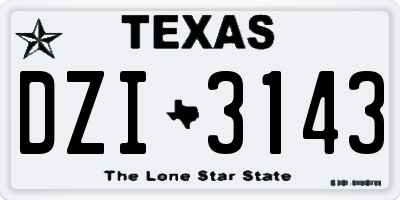 TX license plate DZI3143