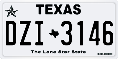 TX license plate DZI3146