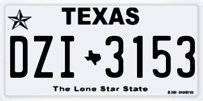TX license plate DZI3153