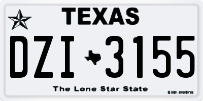 TX license plate DZI3155