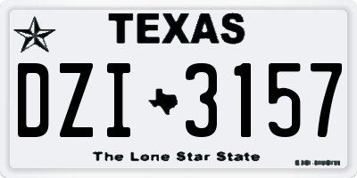 TX license plate DZI3157