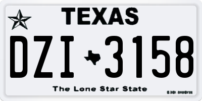 TX license plate DZI3158