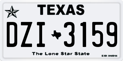 TX license plate DZI3159