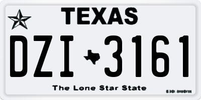 TX license plate DZI3161