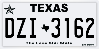 TX license plate DZI3162