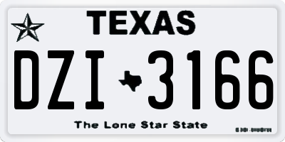 TX license plate DZI3166