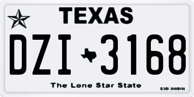 TX license plate DZI3168