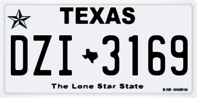 TX license plate DZI3169