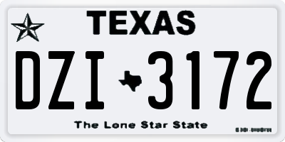 TX license plate DZI3172