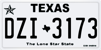 TX license plate DZI3173
