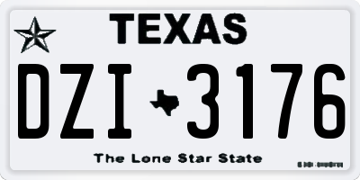 TX license plate DZI3176