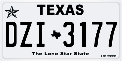 TX license plate DZI3177