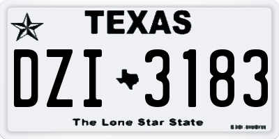TX license plate DZI3183