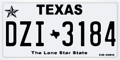 TX license plate DZI3184