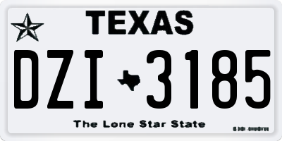 TX license plate DZI3185