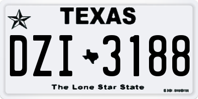 TX license plate DZI3188