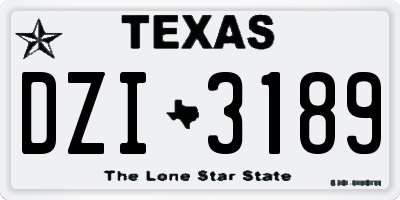 TX license plate DZI3189