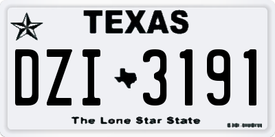 TX license plate DZI3191