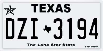 TX license plate DZI3194