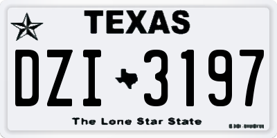 TX license plate DZI3197