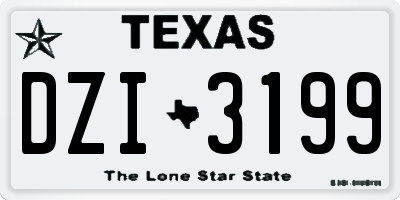 TX license plate DZI3199