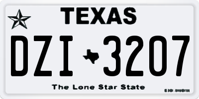 TX license plate DZI3207