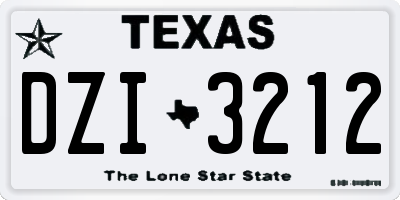 TX license plate DZI3212