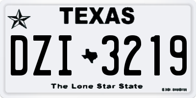 TX license plate DZI3219