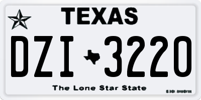 TX license plate DZI3220