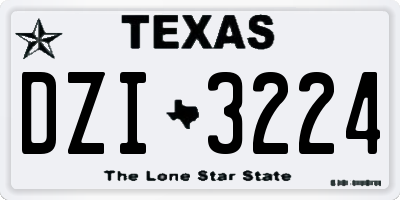 TX license plate DZI3224