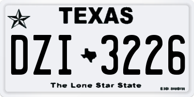 TX license plate DZI3226