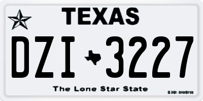 TX license plate DZI3227