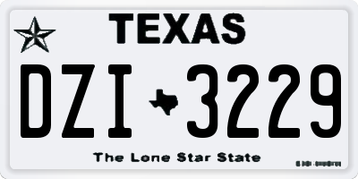TX license plate DZI3229