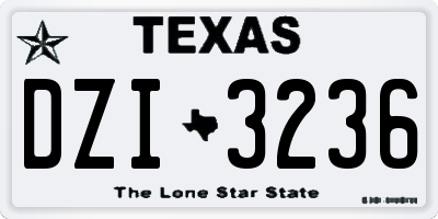 TX license plate DZI3236