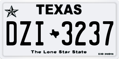 TX license plate DZI3237
