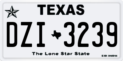 TX license plate DZI3239
