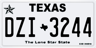 TX license plate DZI3244