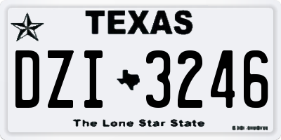 TX license plate DZI3246