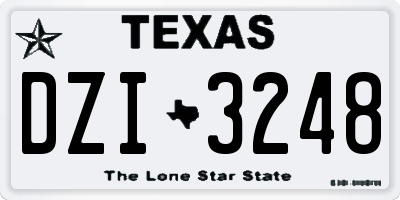 TX license plate DZI3248