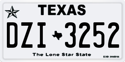 TX license plate DZI3252