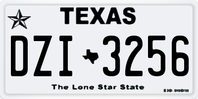 TX license plate DZI3256