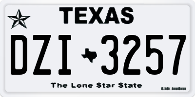 TX license plate DZI3257