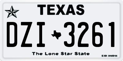 TX license plate DZI3261