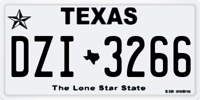 TX license plate DZI3266