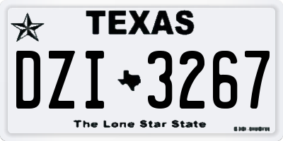 TX license plate DZI3267