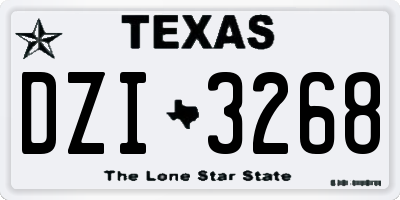 TX license plate DZI3268