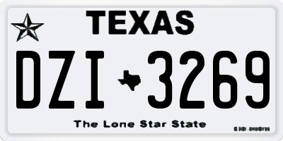 TX license plate DZI3269