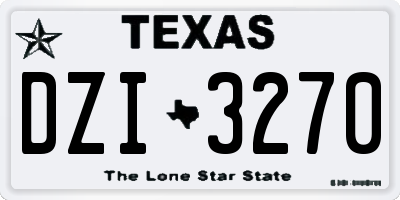 TX license plate DZI3270
